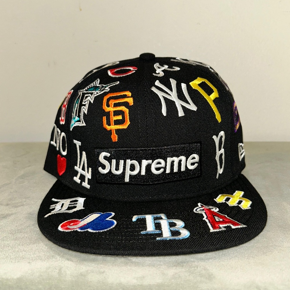 New Era Black Cap with Colorful Logos